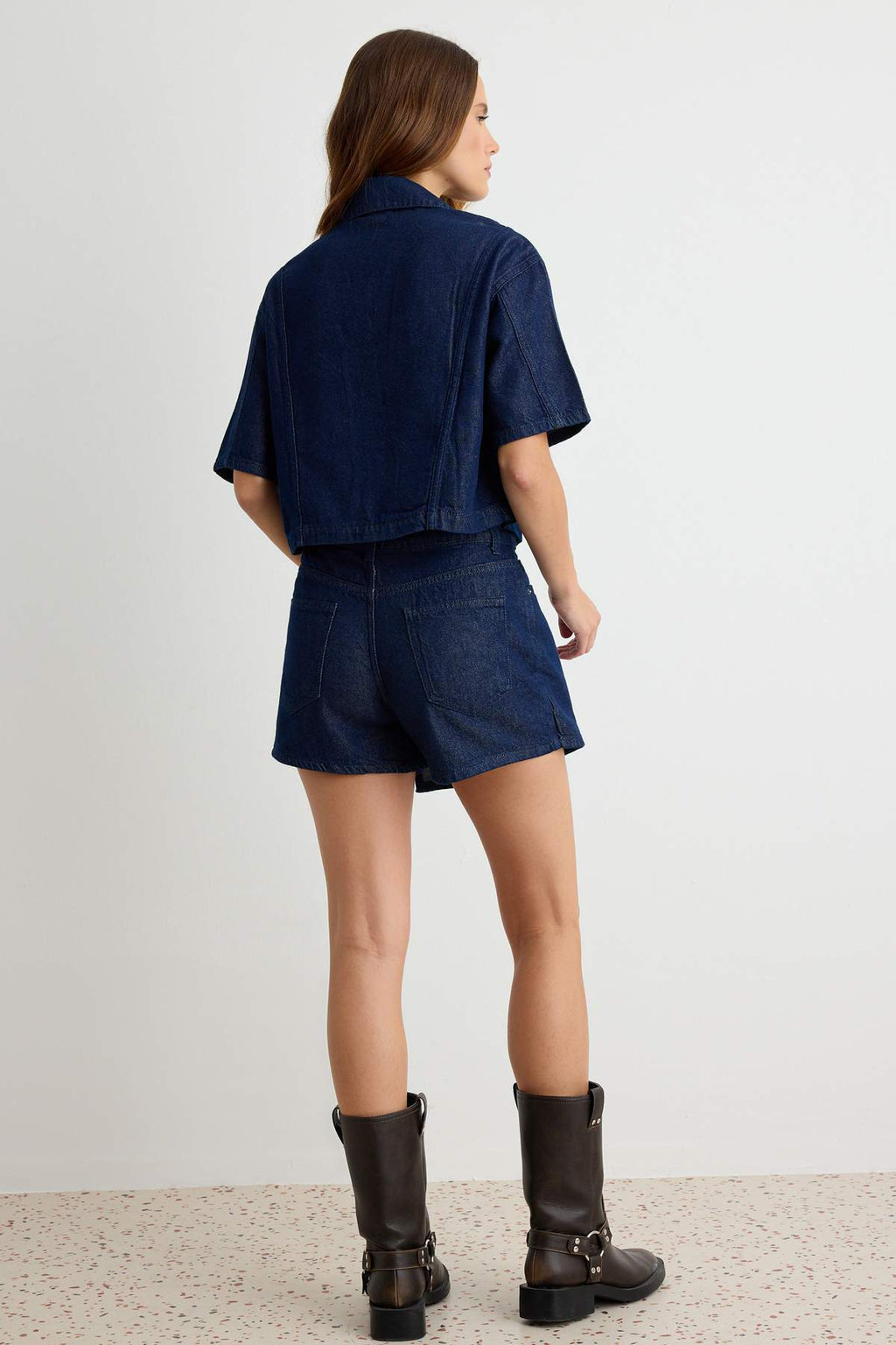 2-Piece Shirt Collar Short Sleeve Relaxed Fit Shirt and Shorts Co-ord