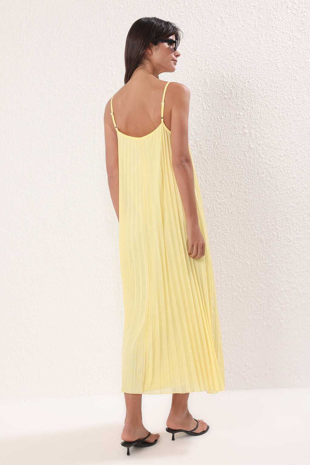 Halter Neck Sleeveless Pleated Maxi Dress