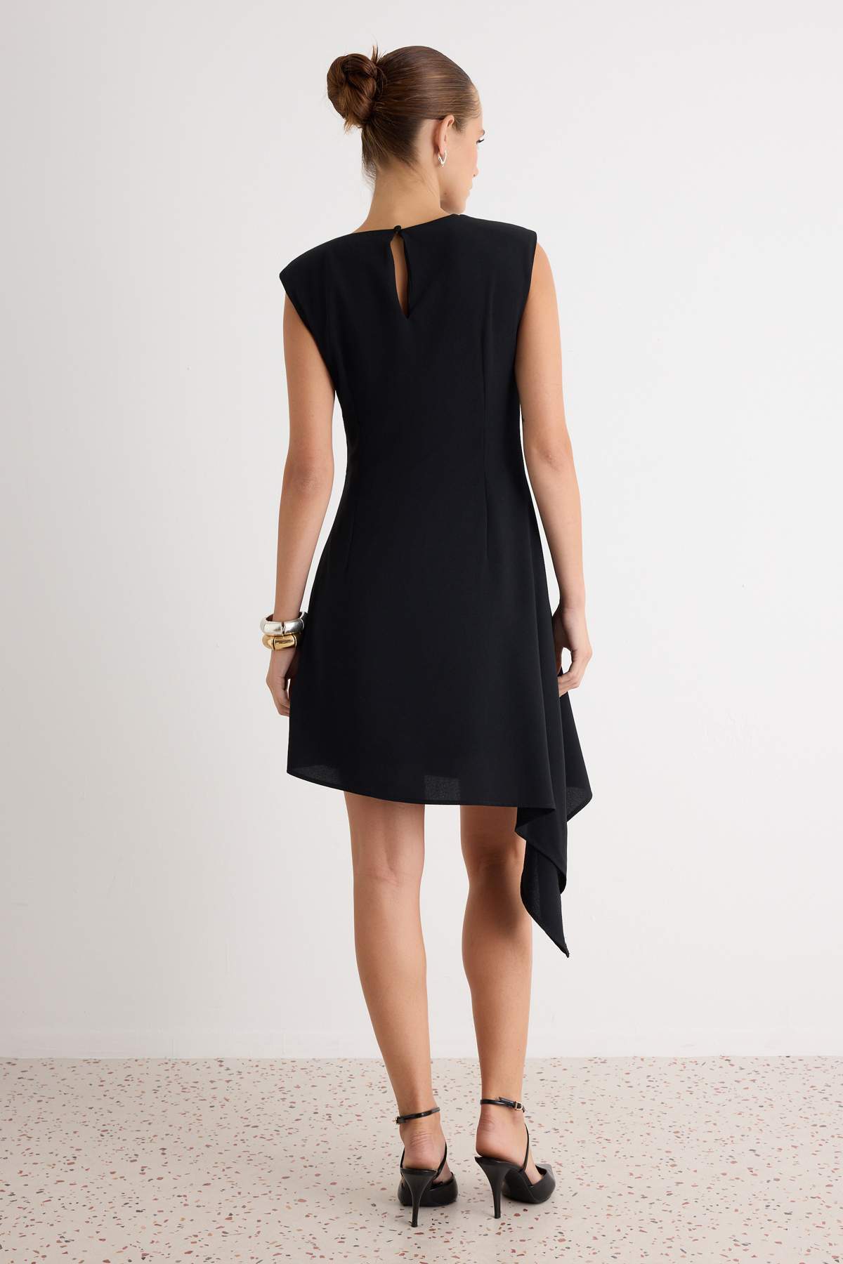 Sleeveless Crew Neck Mini A-Line Dress