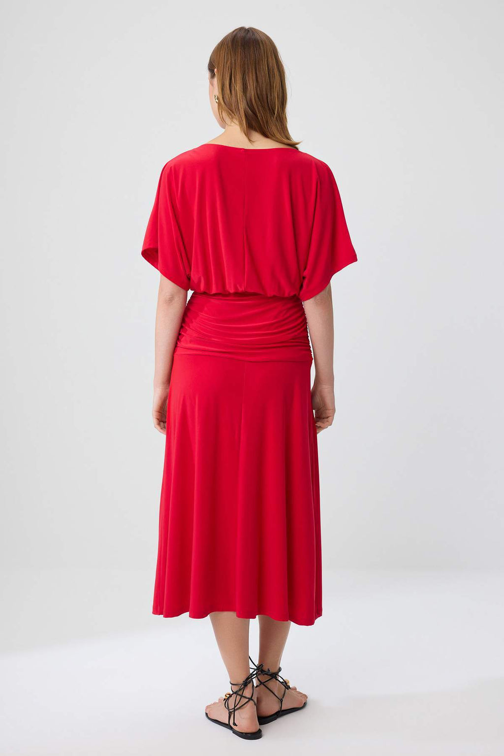 Boat Neck Batwing Sleeve Short Sleeve Skater Maxi Dress