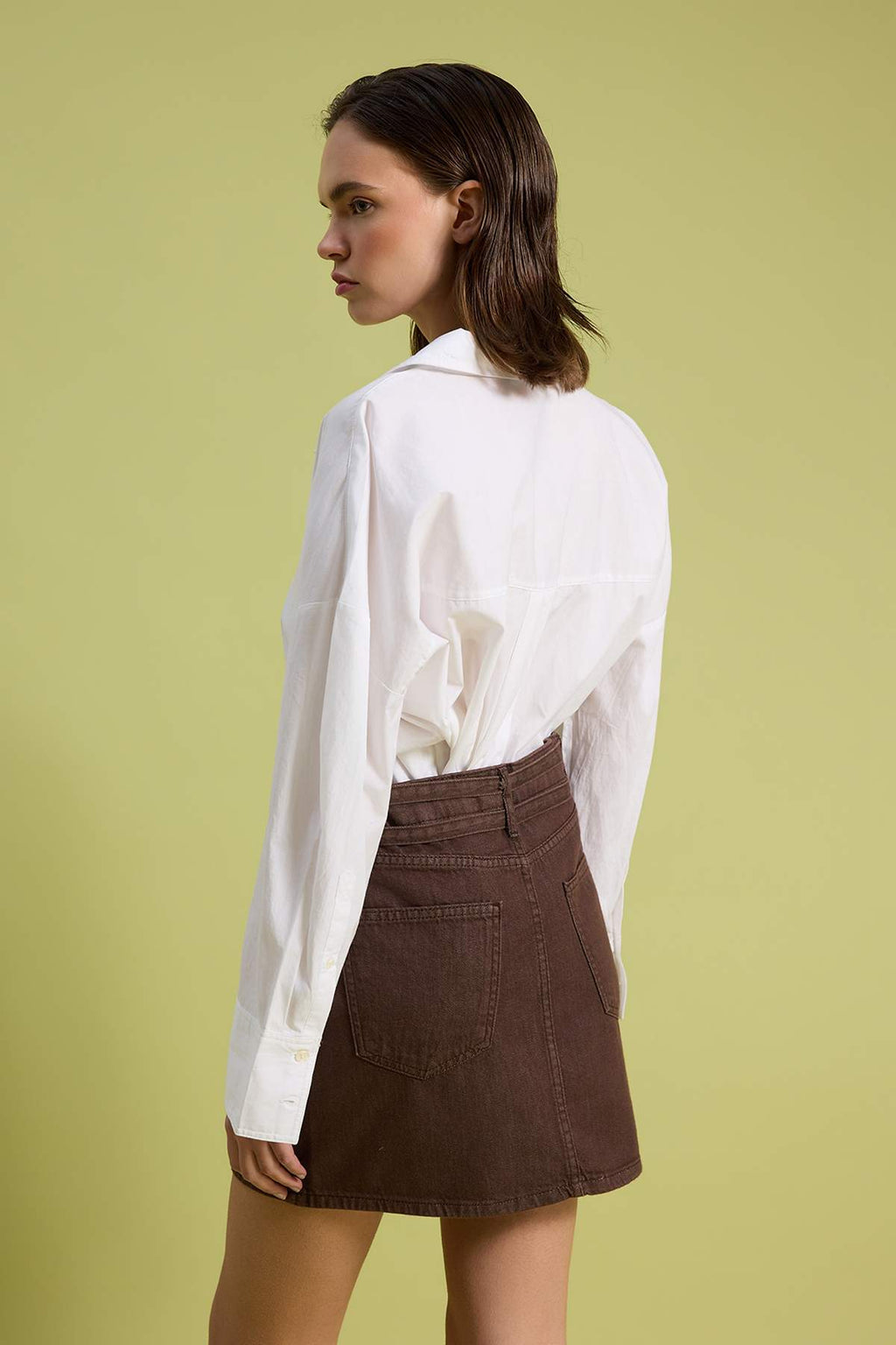 Belt Detail Mini Denim Skirt