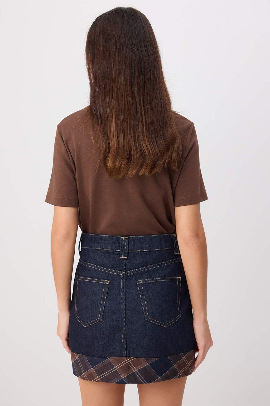 High Waist Detail Mini Denim Skirt