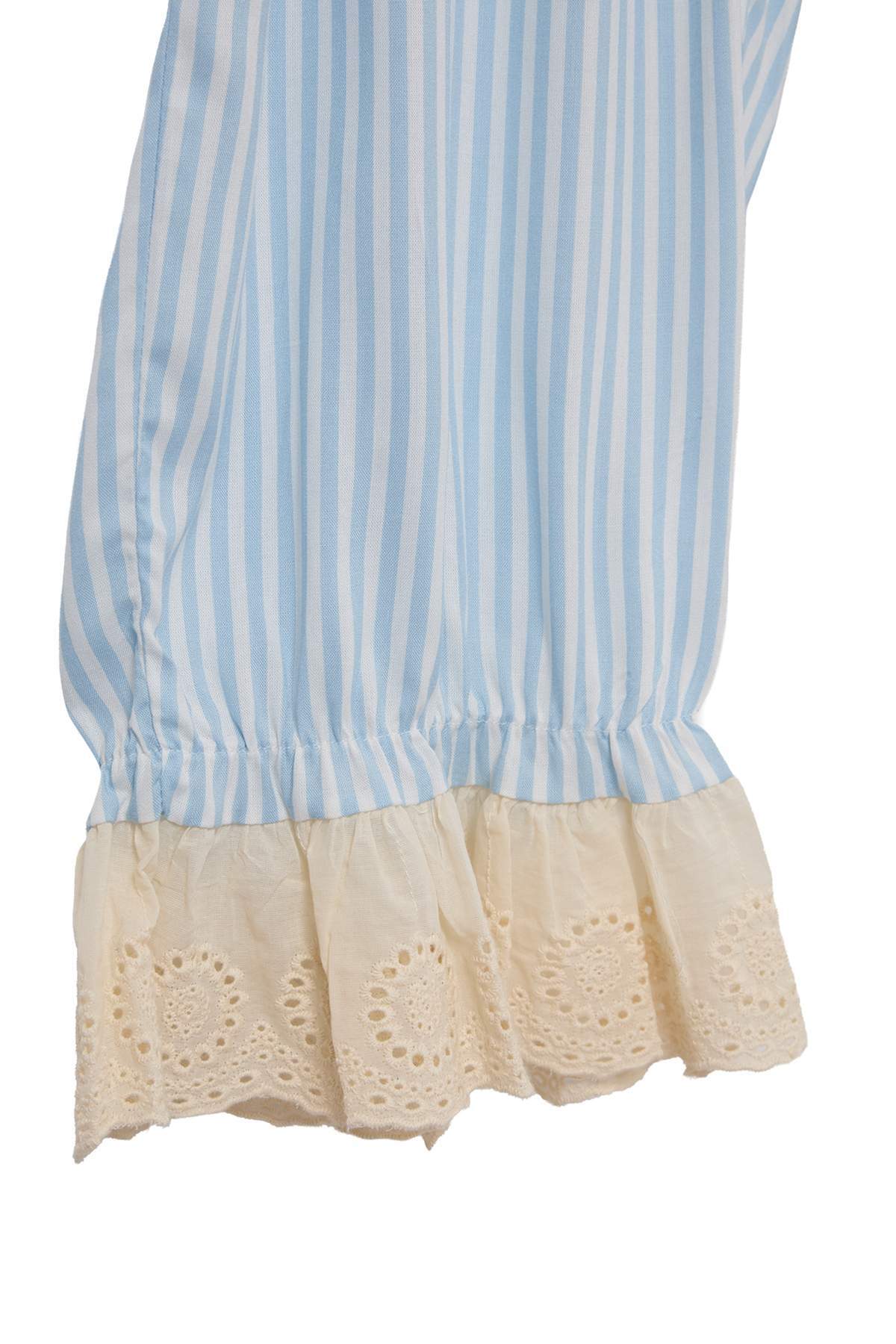 V Neck Balloon Sleeve Viscose Pyjama Set