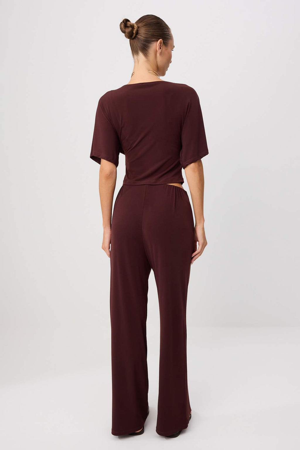 2-Piece Fitted Batwing Sleeve Wide Leg Co-ord Set