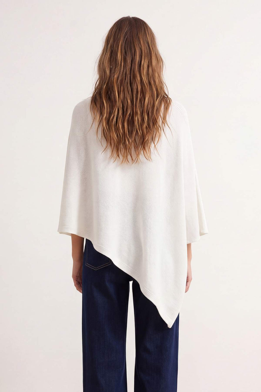 Boat Neck Batwing Sleeve Oversize Knit Poncho
