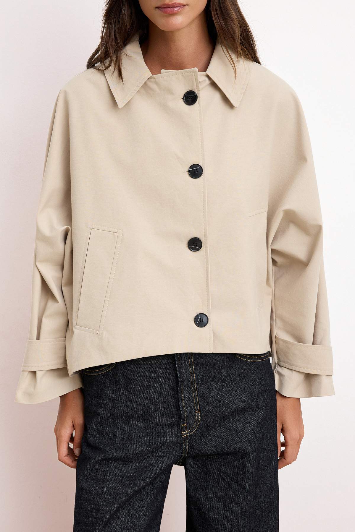 Shirt Collar Oversize Short Jacket