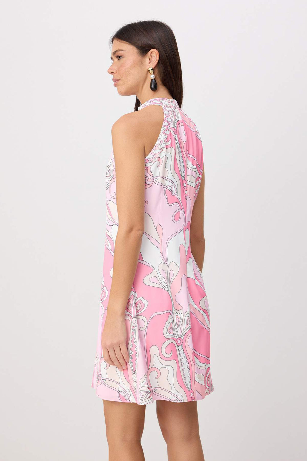 Halter Neck Sleeveless Mini Shift Dress