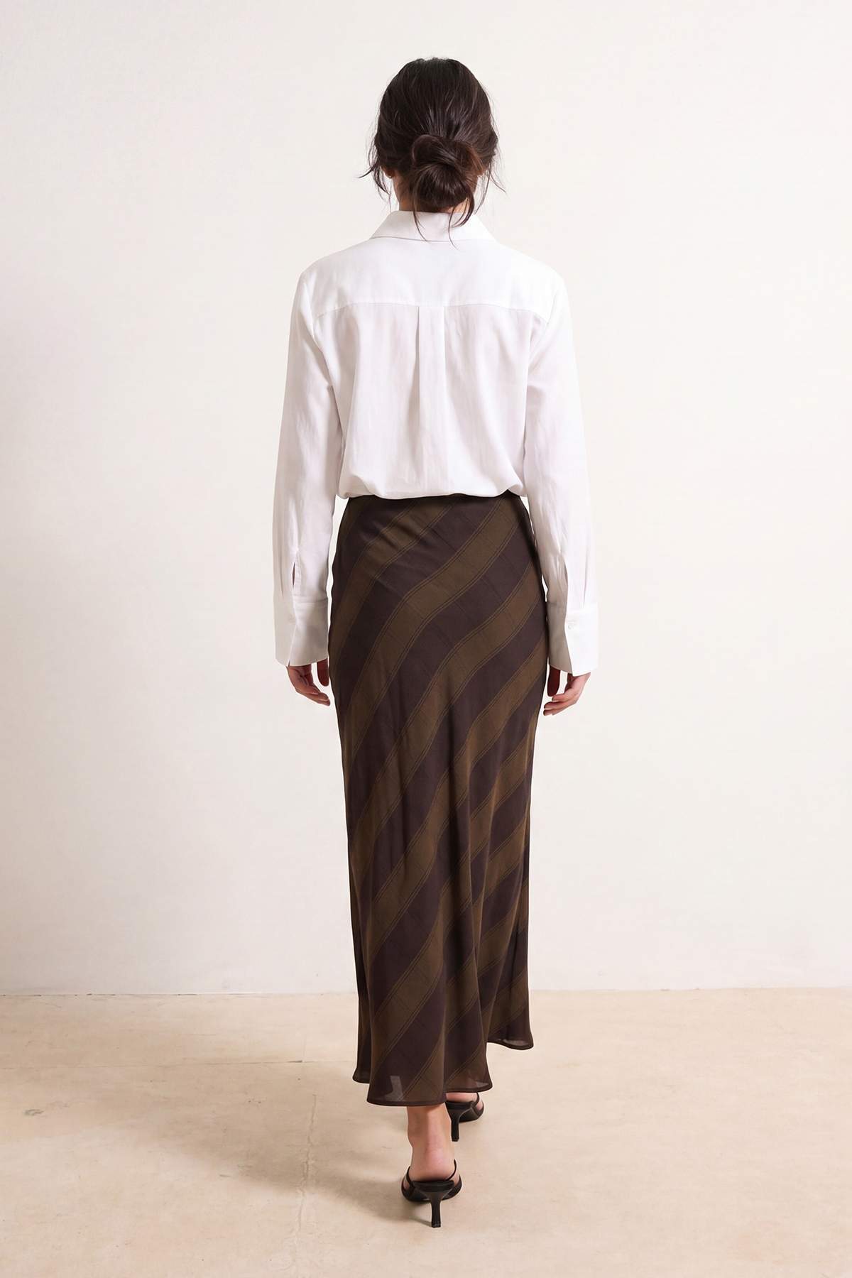 High Waist Checkered Maxi Skirt