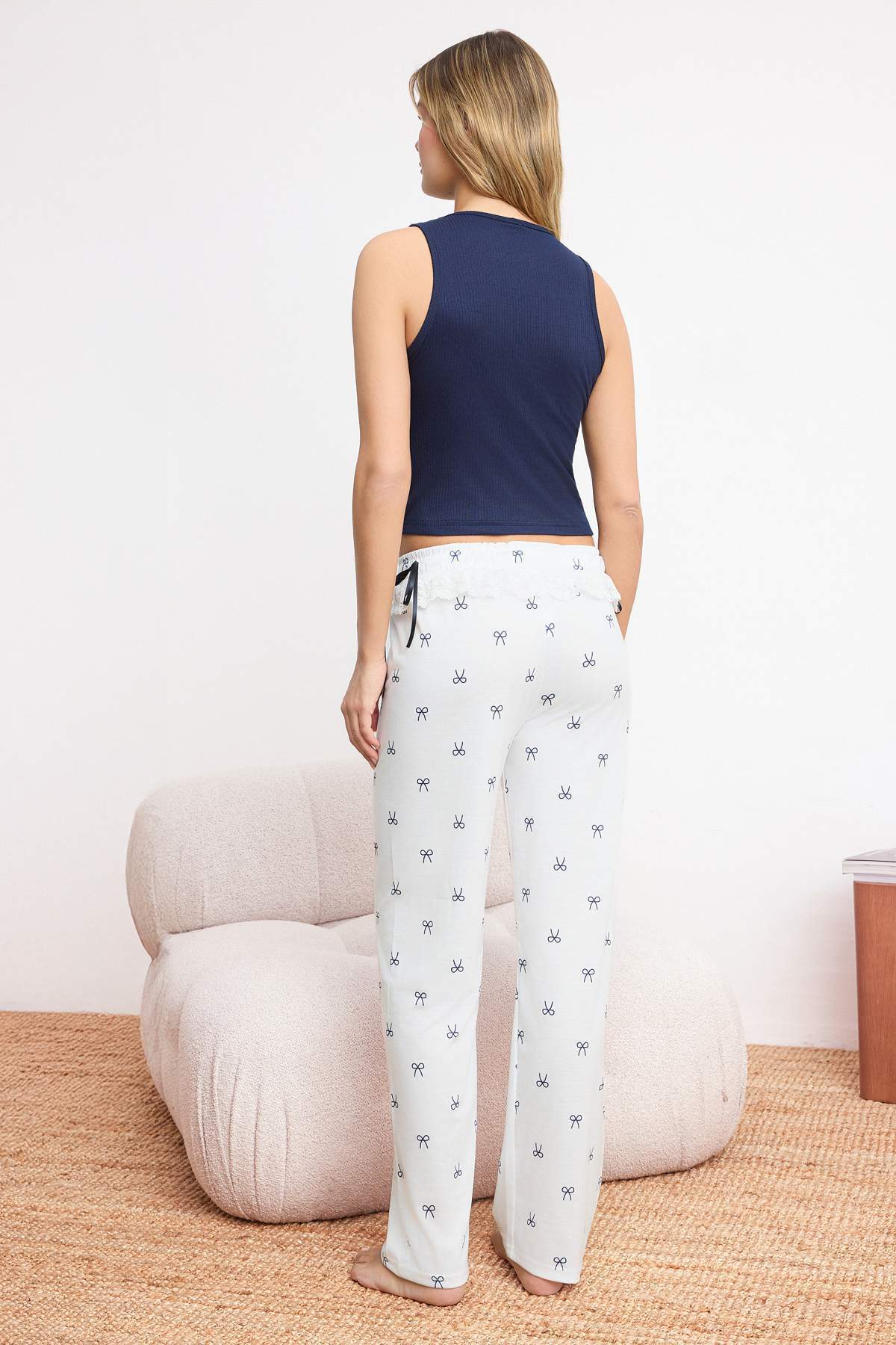 Ribbon Lace Detail Cami Pyjama Set