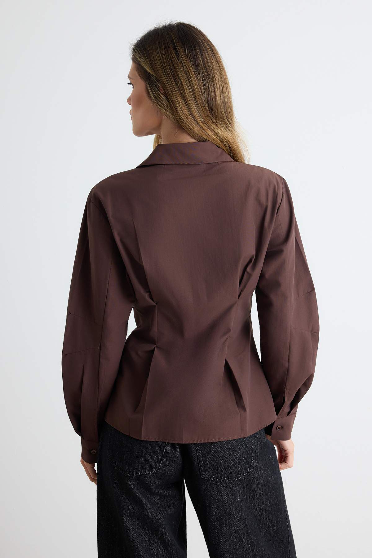 Asymmetric Button Detail Regular Fit Long Sleeve Shirt