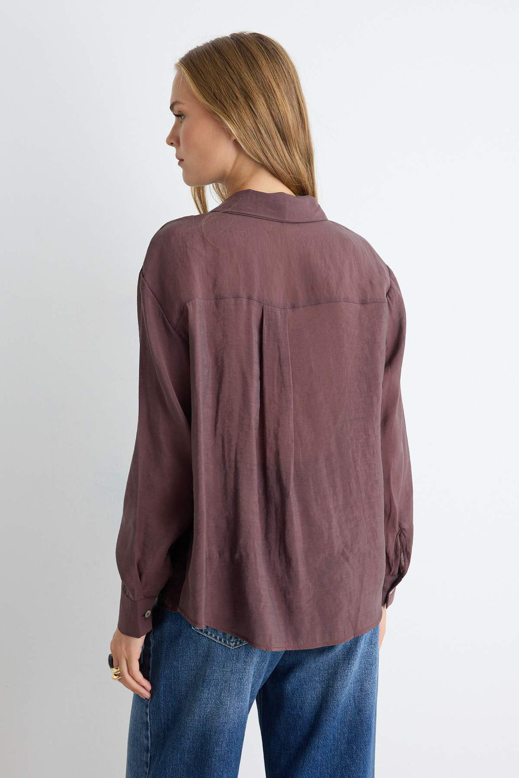 Relaxed Fit Long Sleeve Shirt with Tie Detail