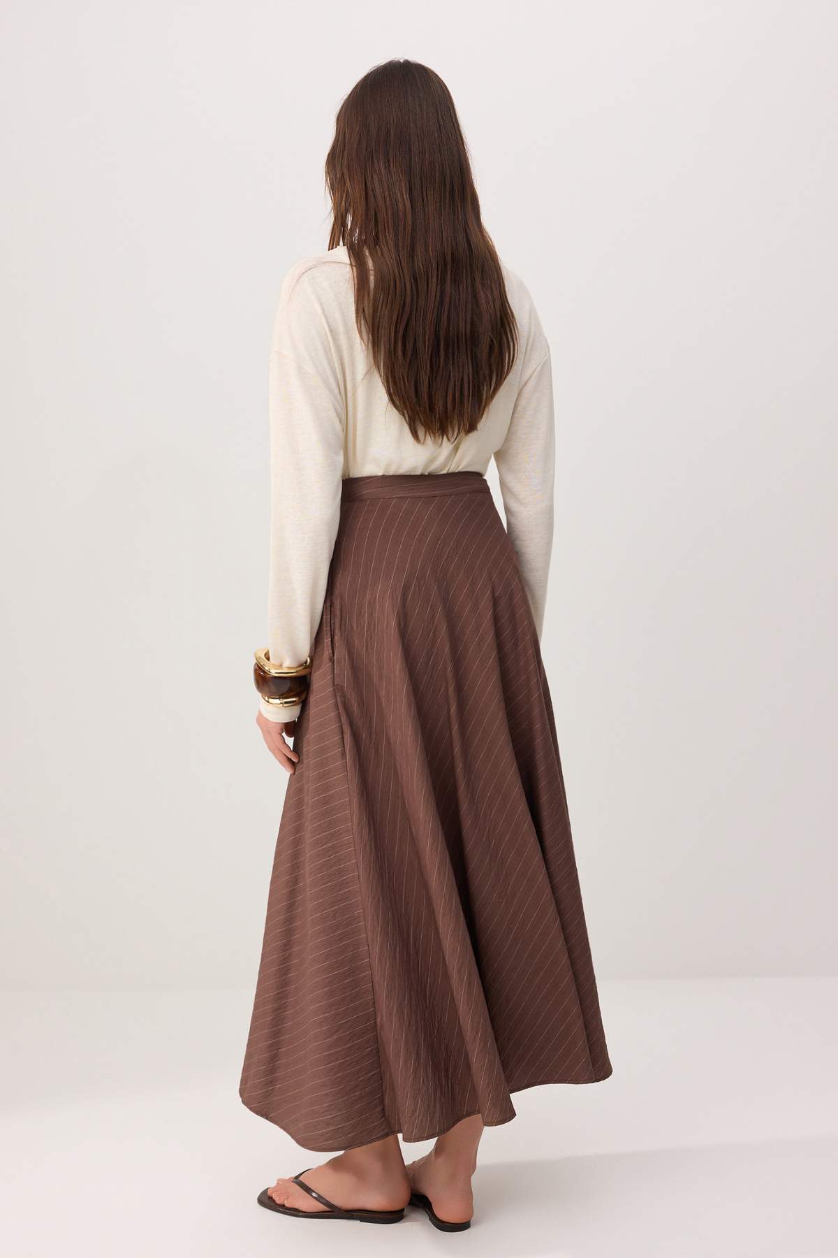 High Waist A-Line Maxi Skirt