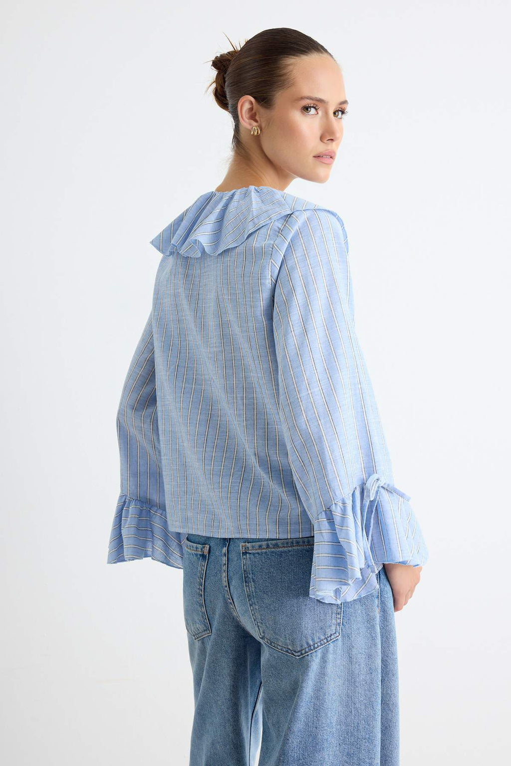 V Neck Standard Sleeve Regular Fit Woven Blouse