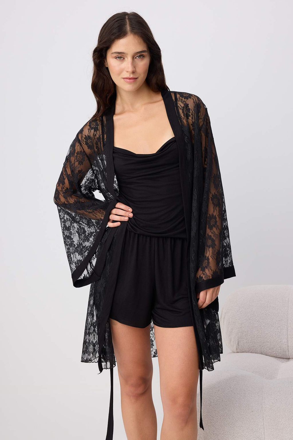 Lace Detail Four Piece Cami Pyjama Set