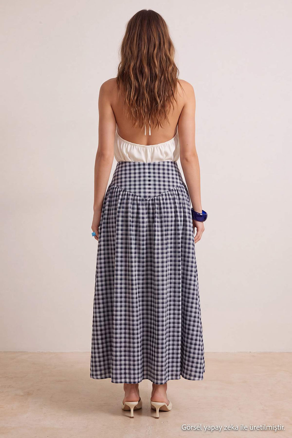 High Waist Ruffle Hem Maxi Skirt