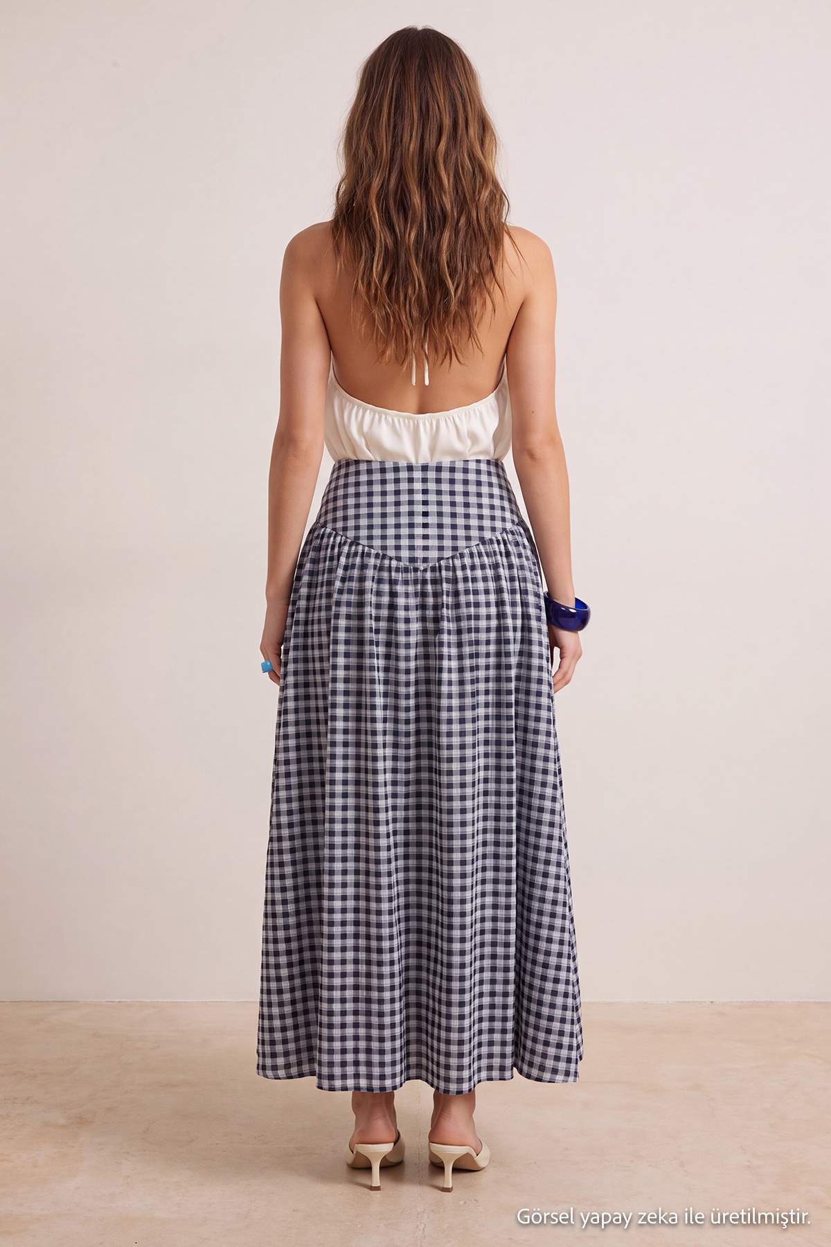 High Waist Ruffle Hem Maxi Skirt