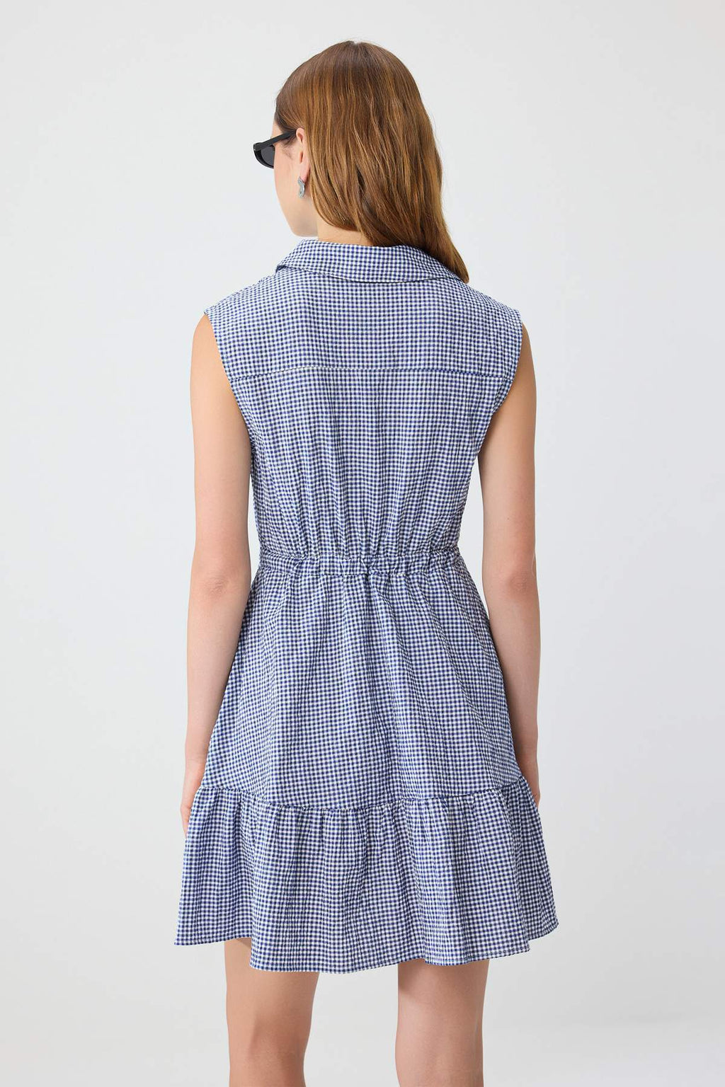 Belted Shirt Collar Skater Mini Dress