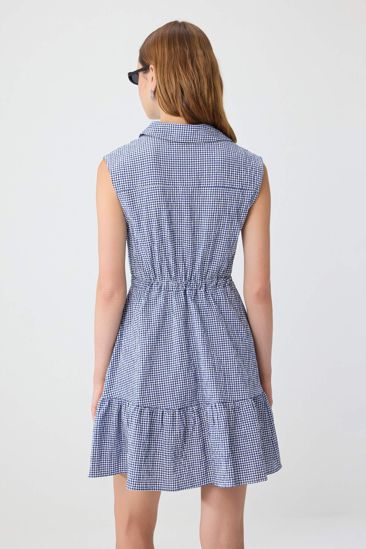 Belted Shirt Collar Skater Mini Dress