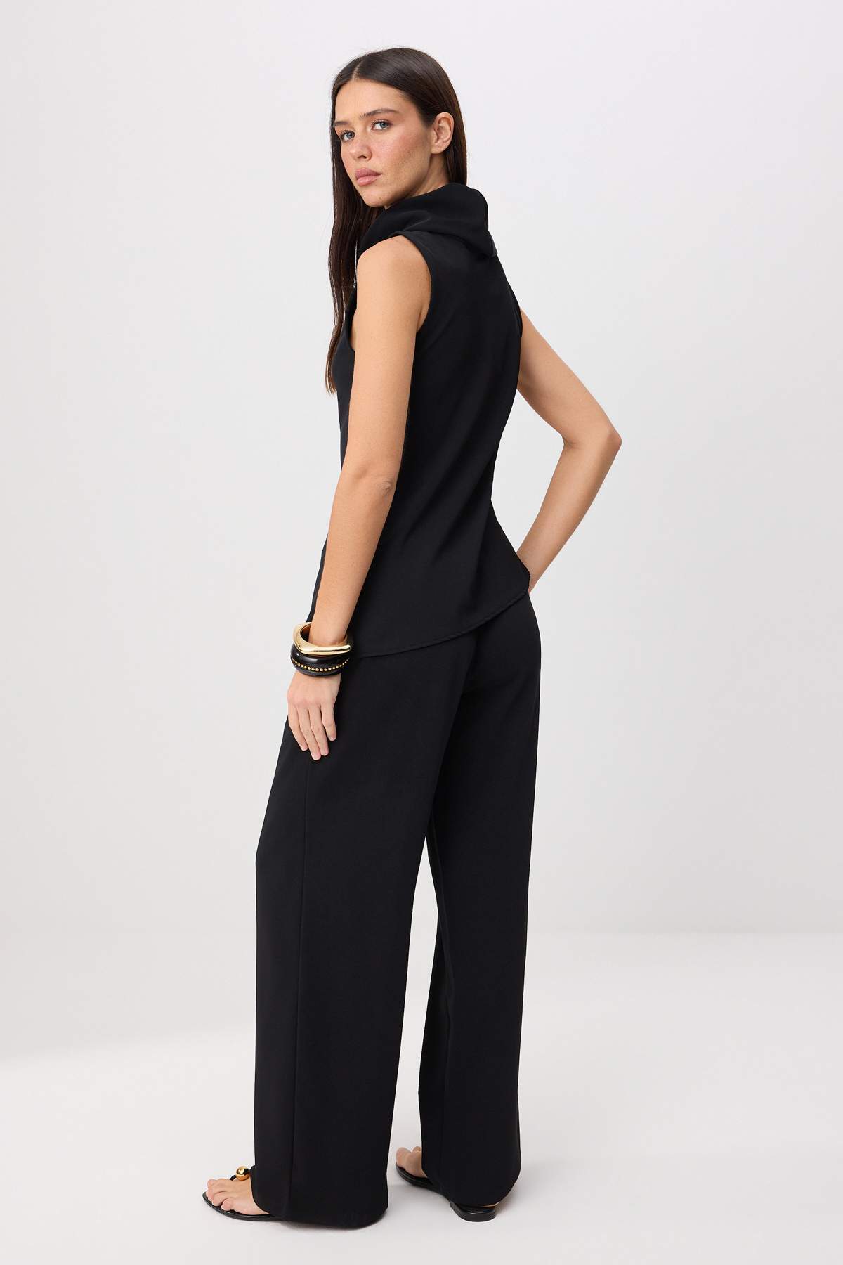 2-Piece Sleeveless Blouse Wide Leg Trouser Co-ord