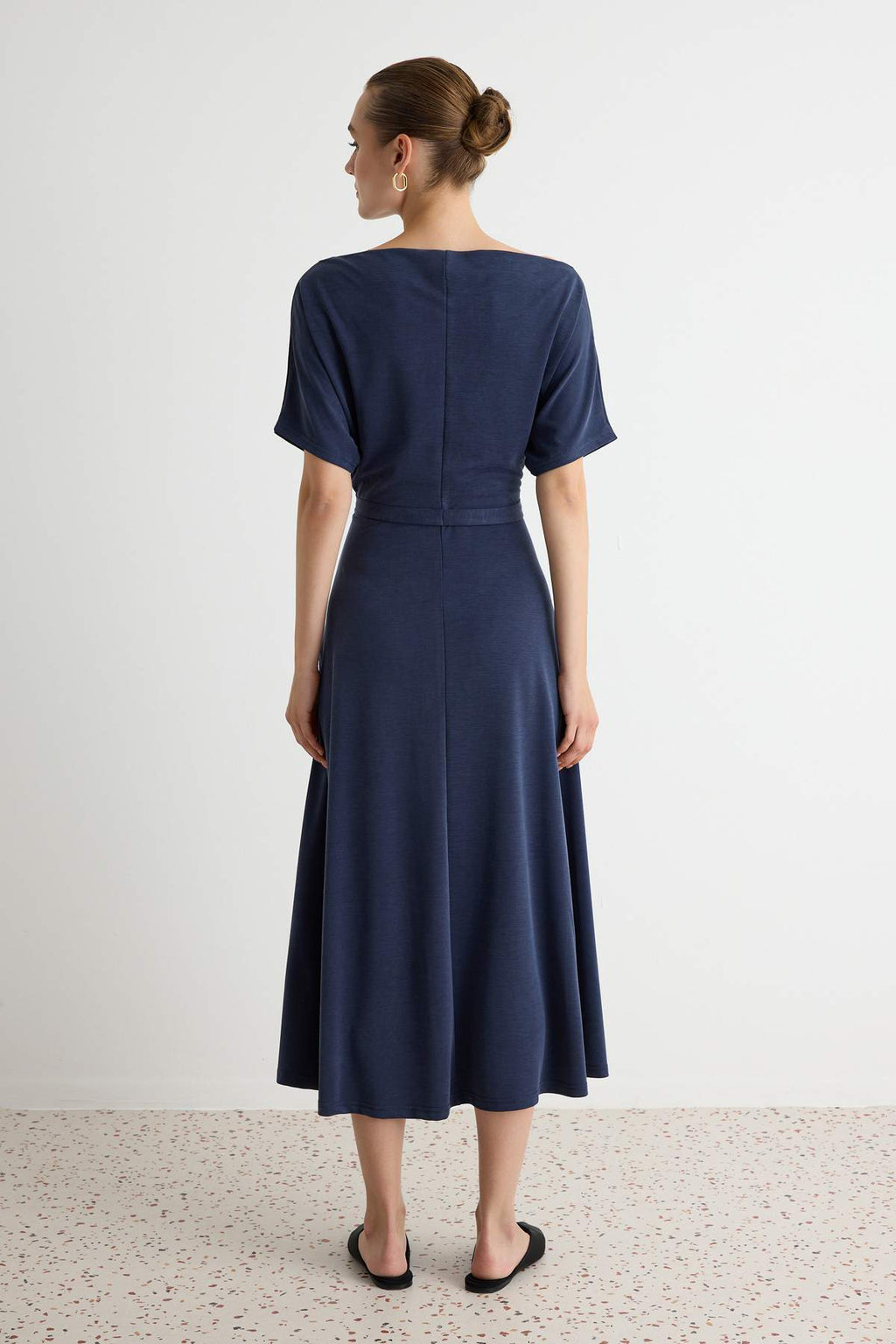 Boat Neck Batwing Sleeve Maxi Dress