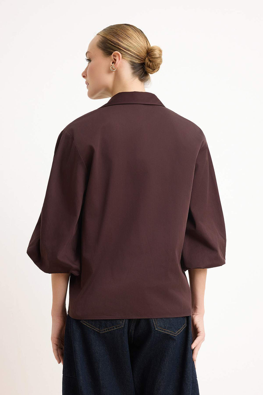 Collared Long Sleeve Relaxed Fit Shirt