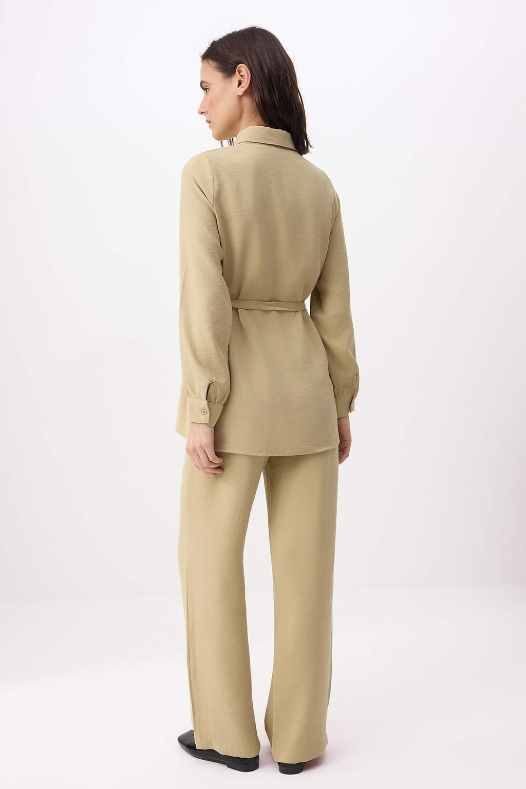 2-Piece Modal Shirt and Wide Leg Trouser Co-ord