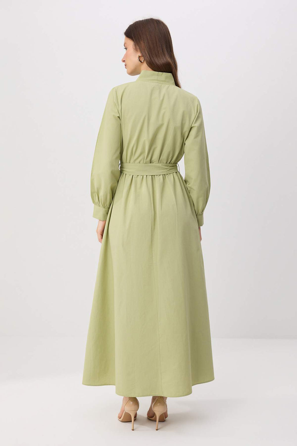 Fular Neck Concealed Button Maxi Dress