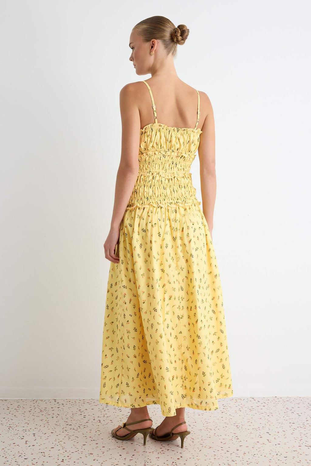 Square Neck Thin Strap Shift Maxi Dress