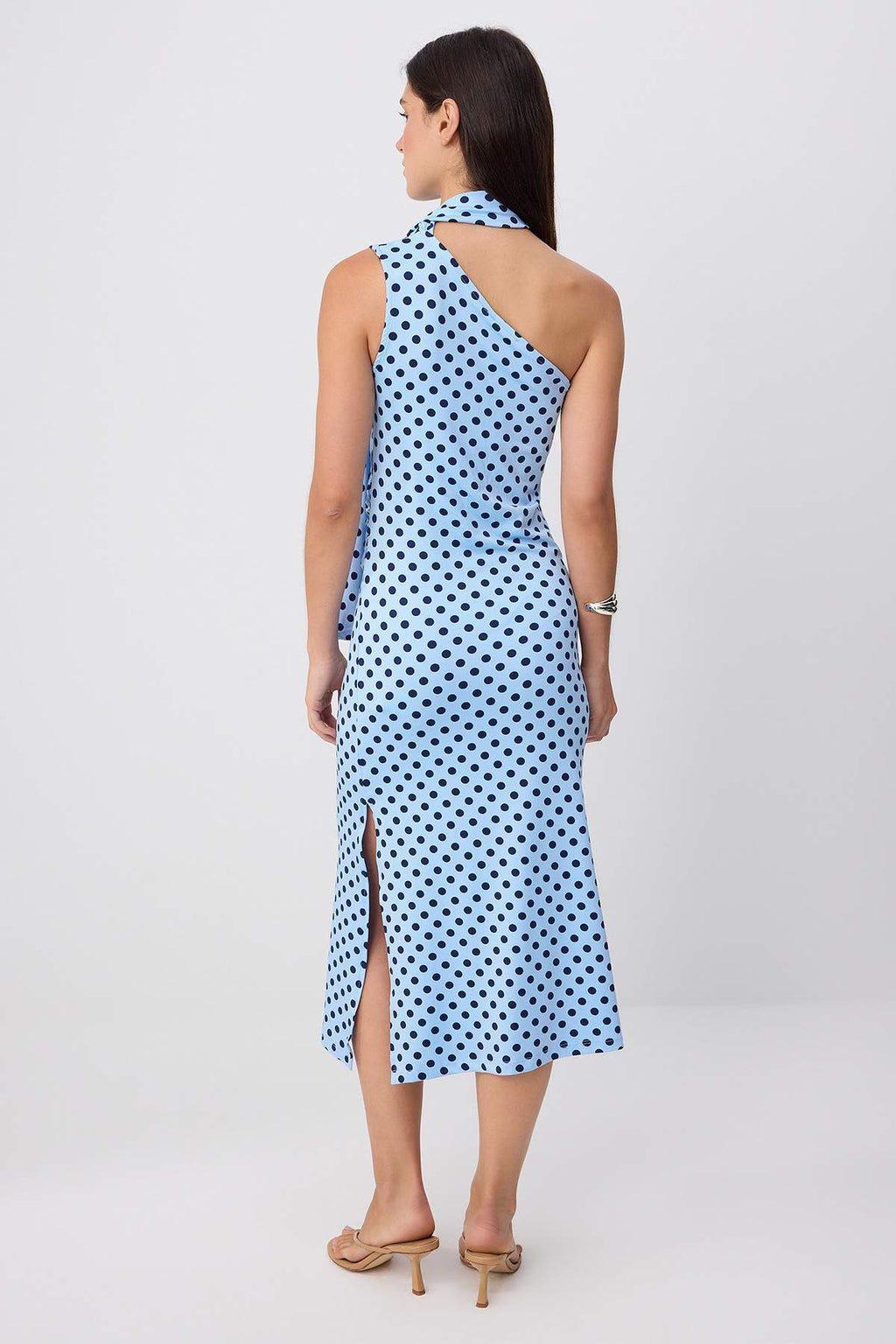 Shawl Neck Sleeveless Bodycon Midi Dress