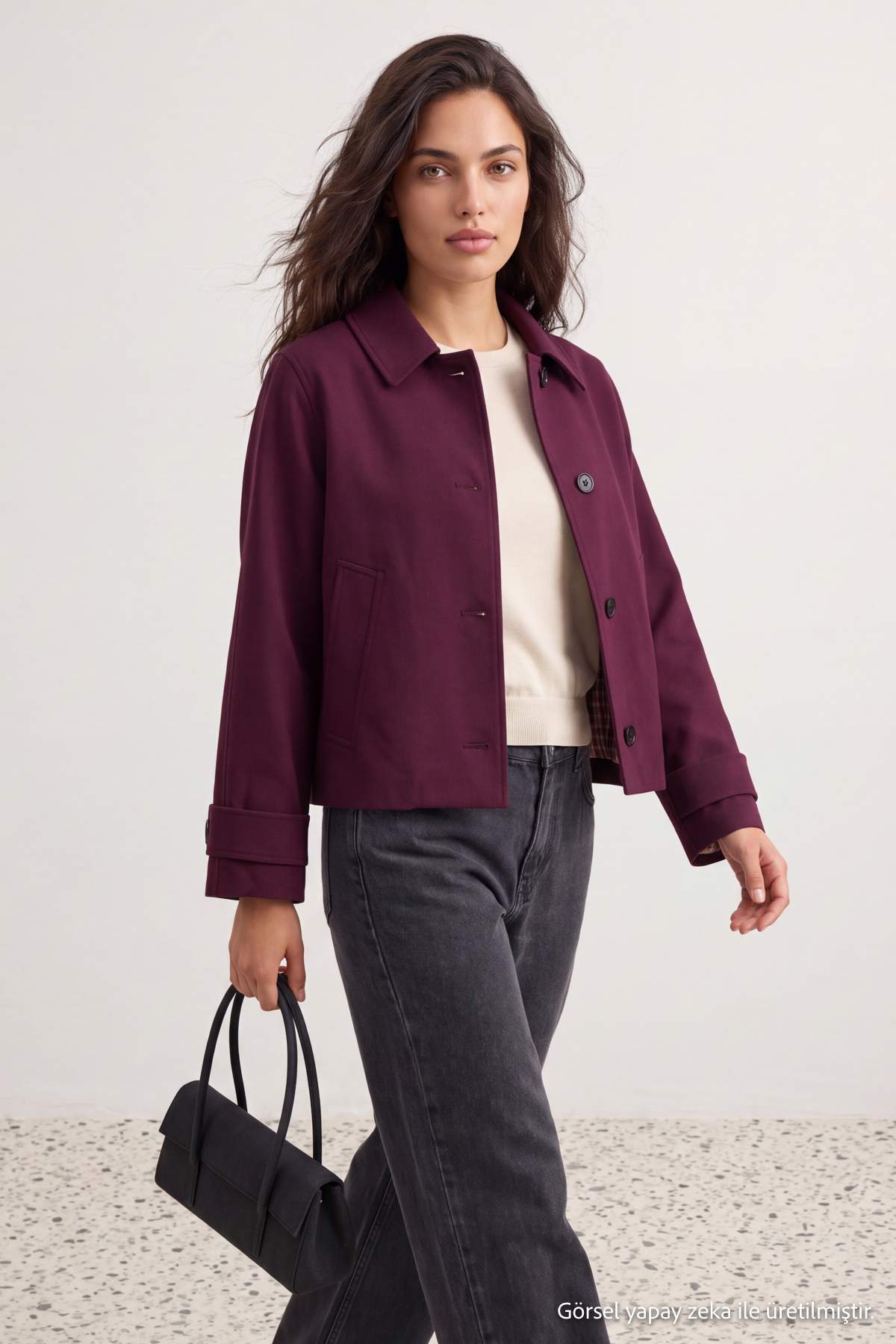 Shirt Collar Oversize Short Jacket