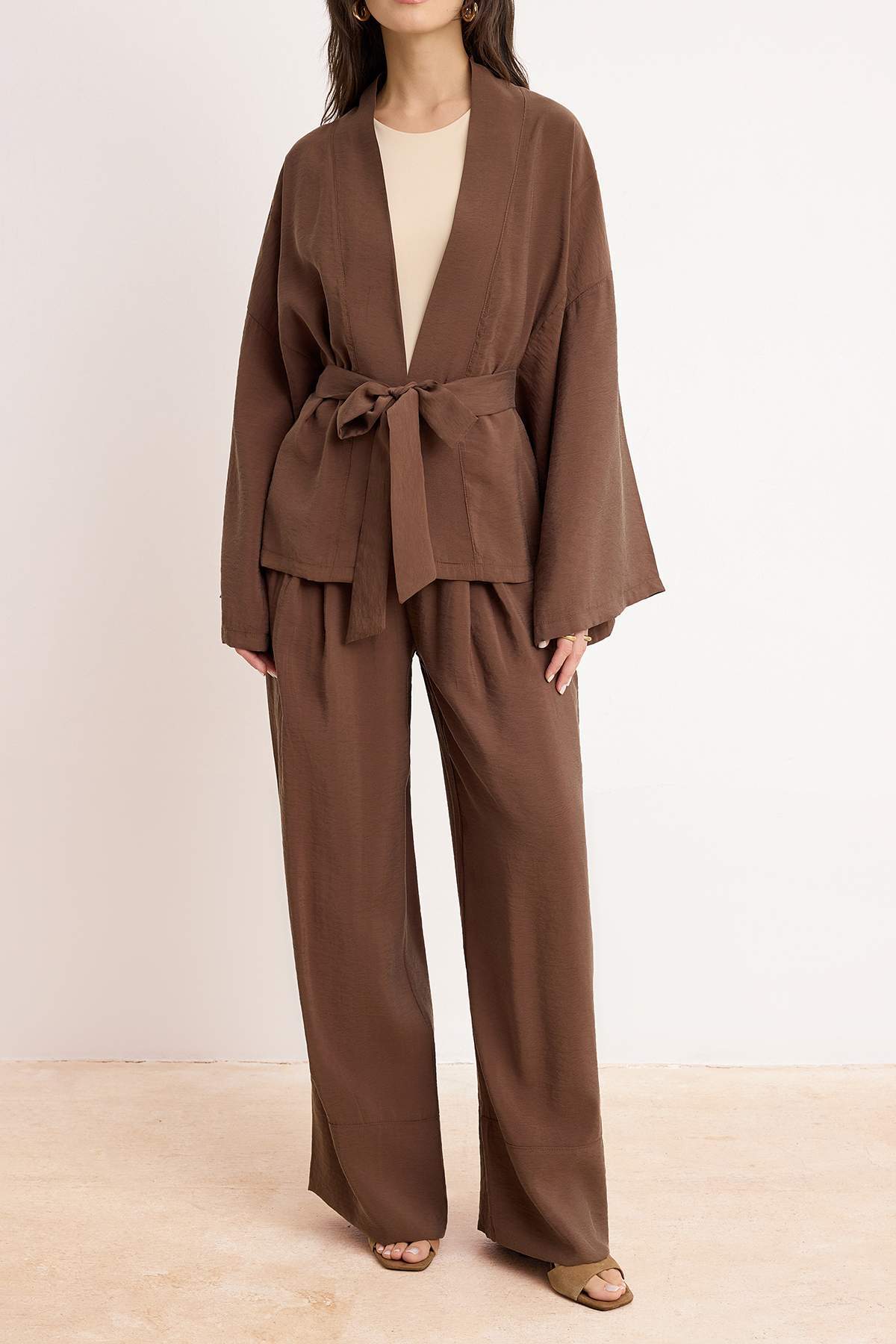 2-Piece Oversize Kimono Wide Leg Trouser Co-ord Set