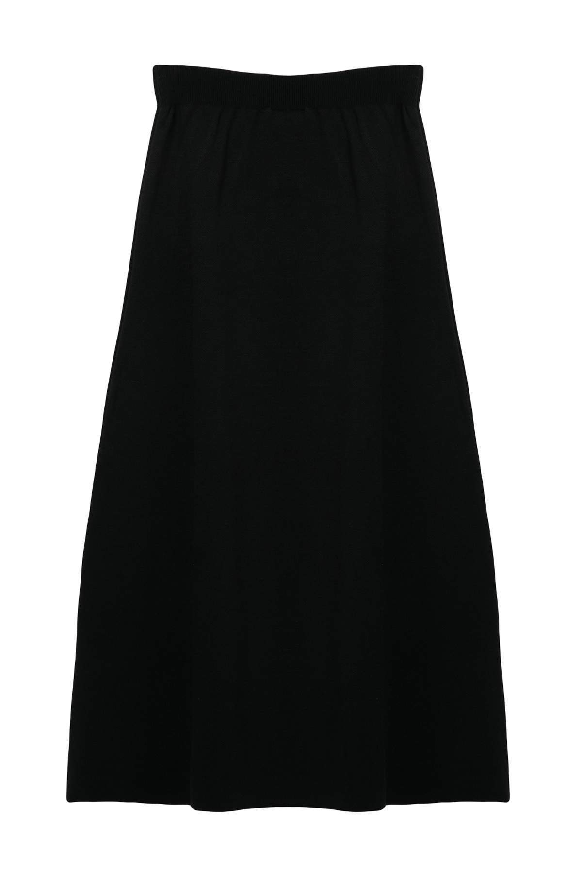 2-Piece Gold Button Detail V Neck Knitted Cardigan and Skirt Co-ord