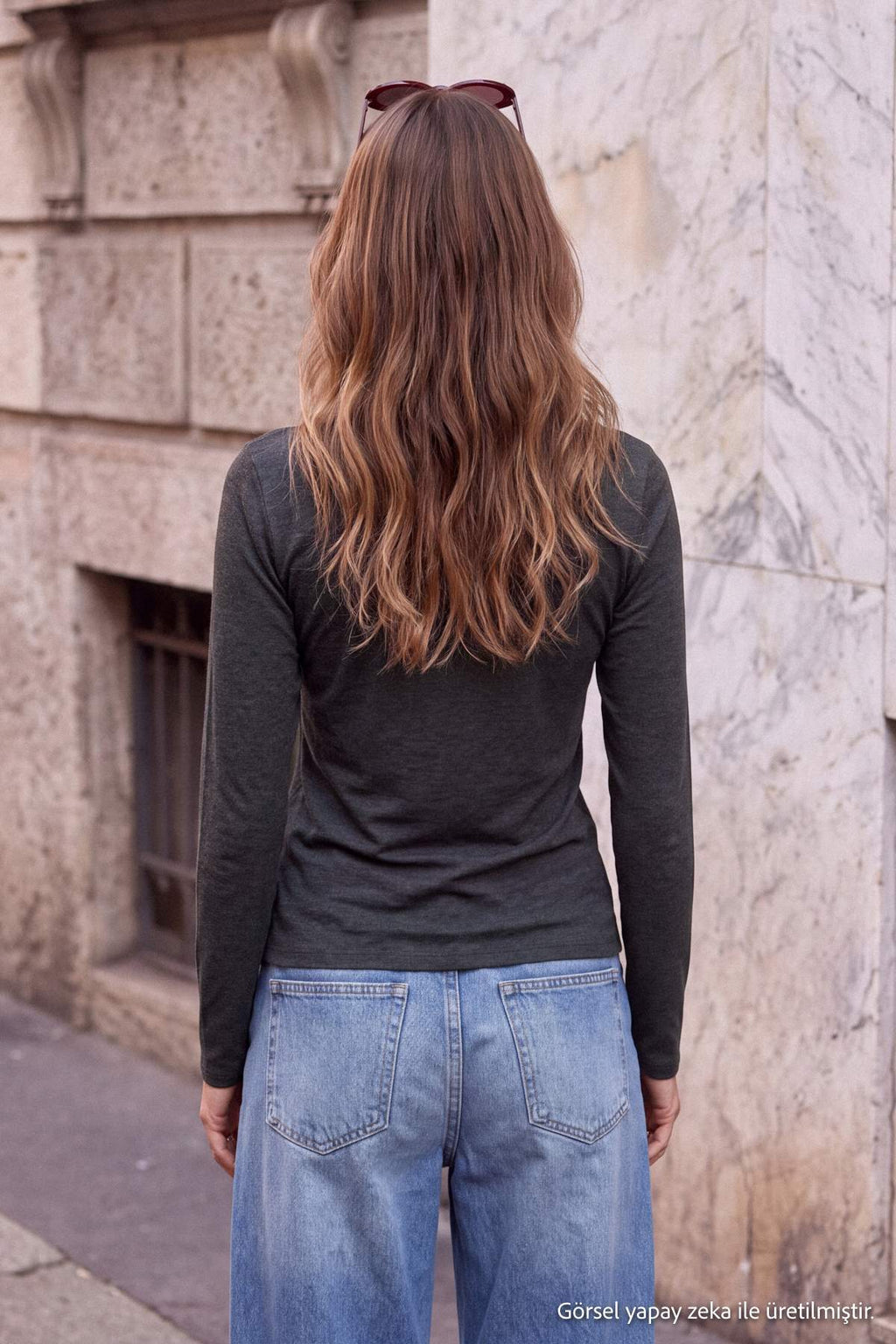 Crew Neck Long Sleeve Button Front Fitted Knit Blouse
