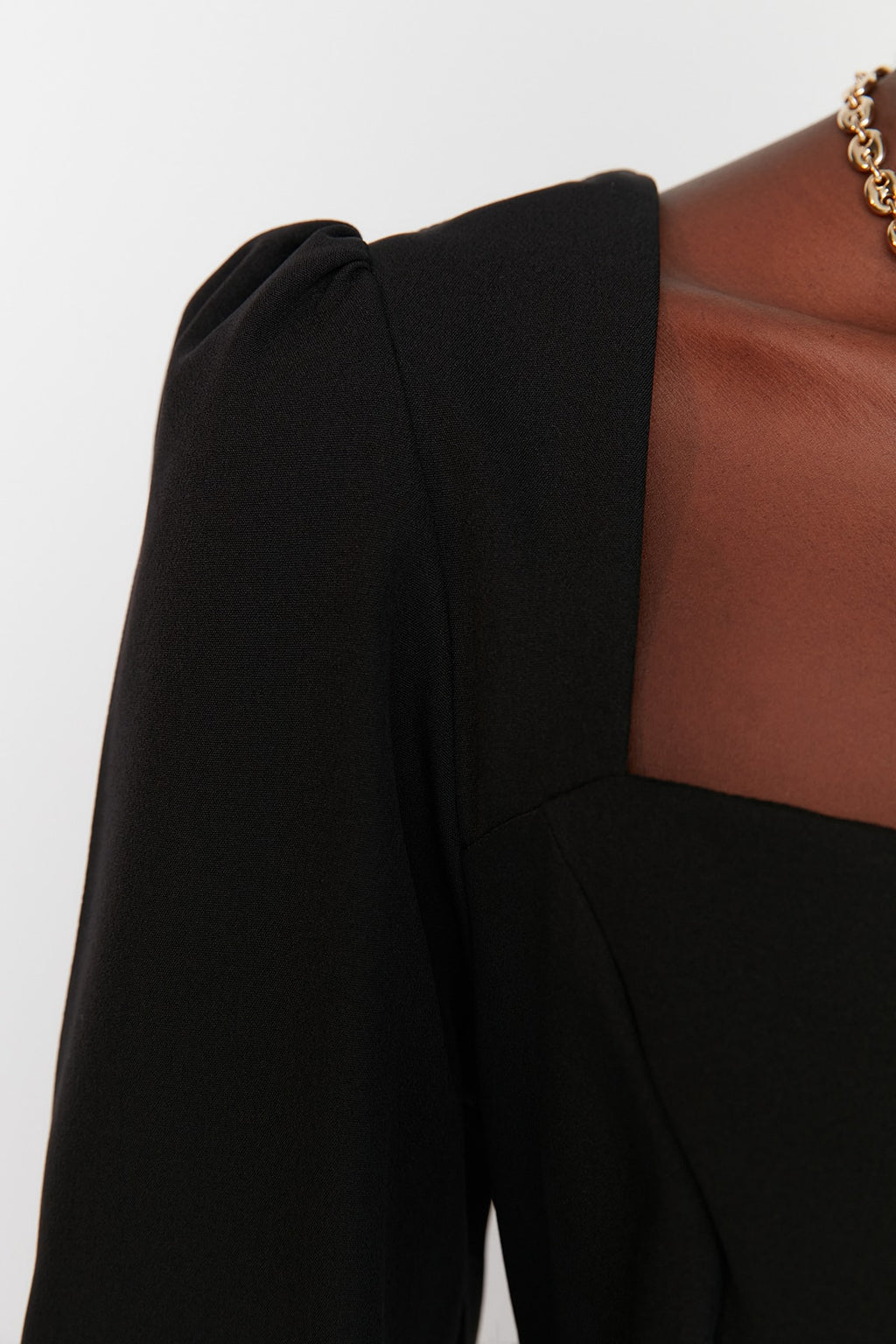 Sweetheart Neck Long Sleeve Bodycon Midi Dress