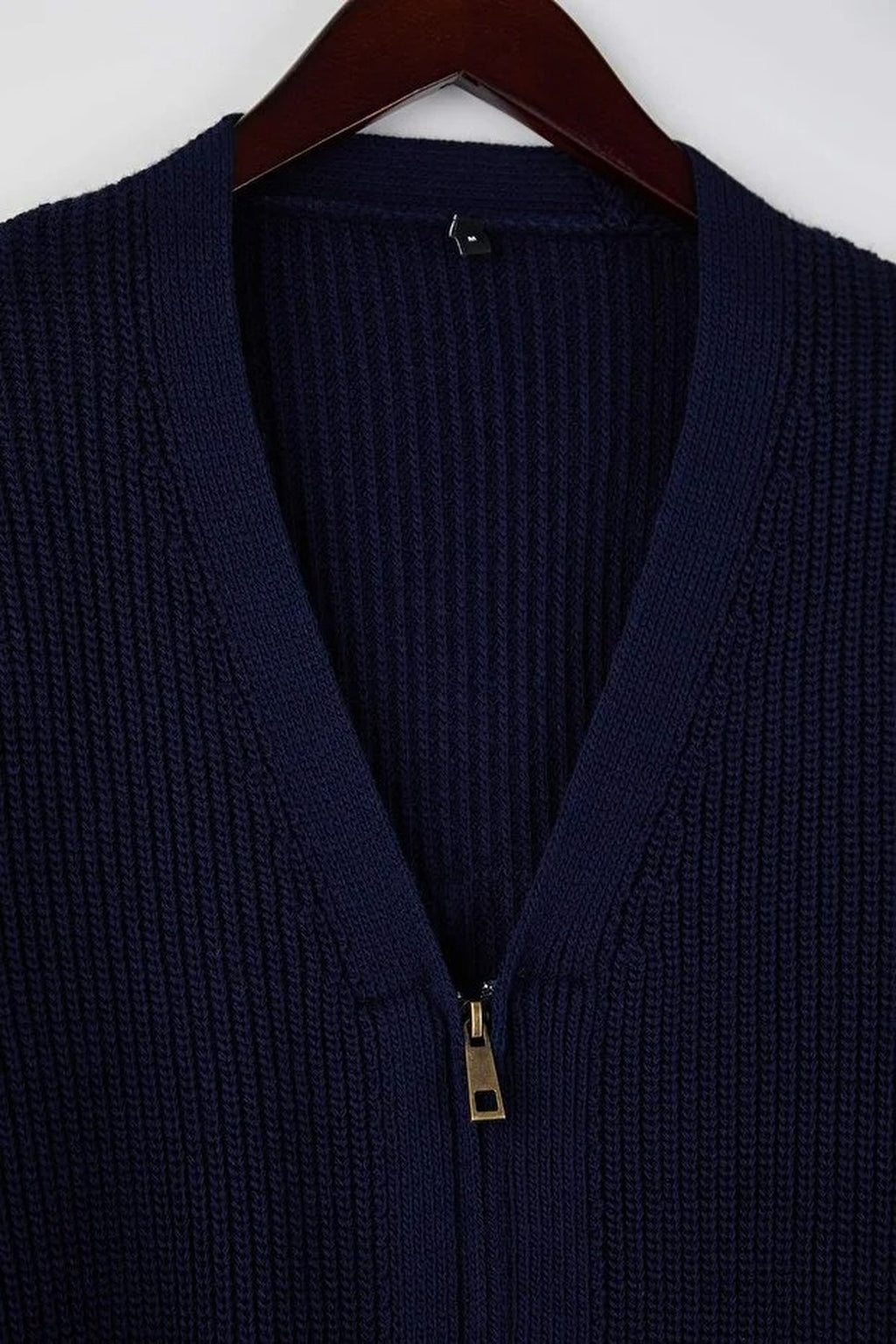 Regular V-Neck Zippered Cardigan