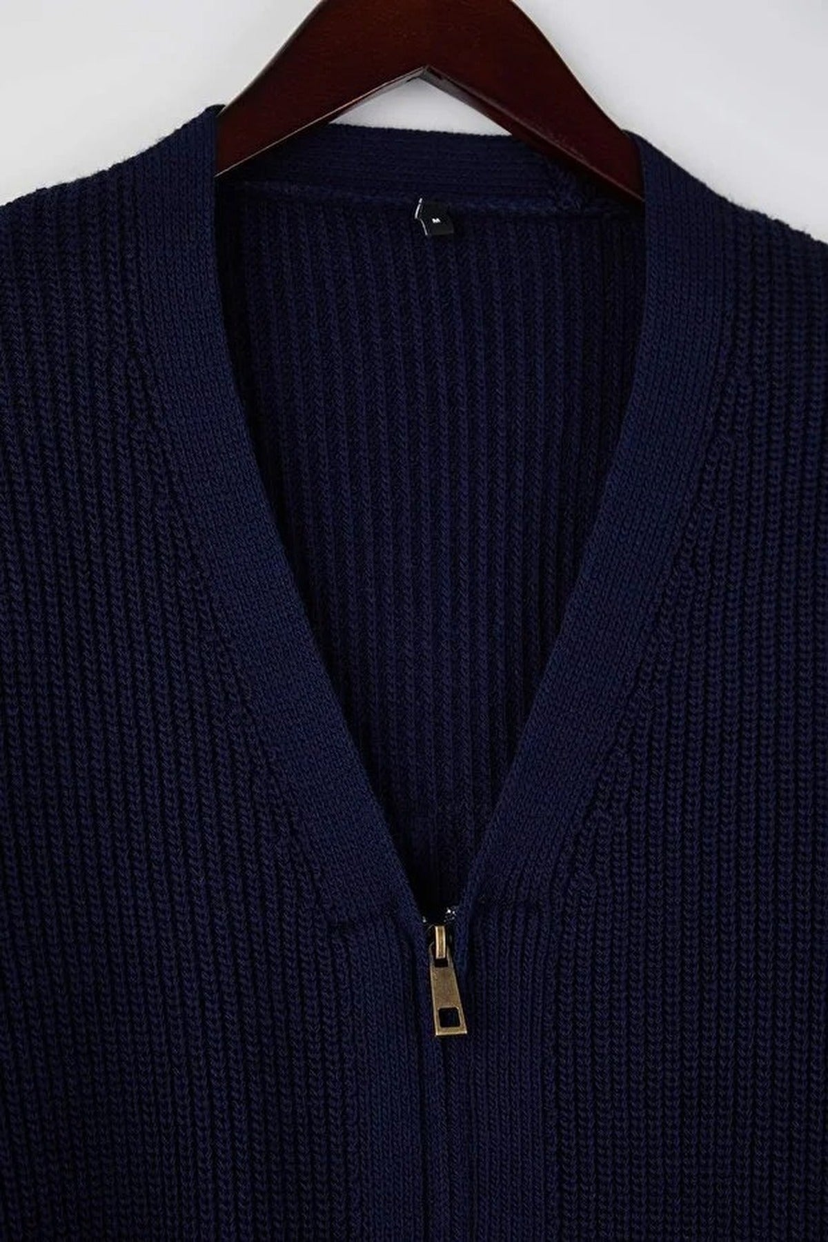 Regular V-Neck Zippered Cardigan