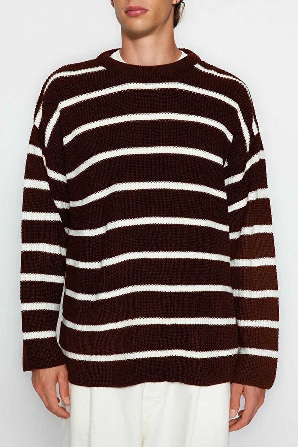 Crew Neck Striped Sweater