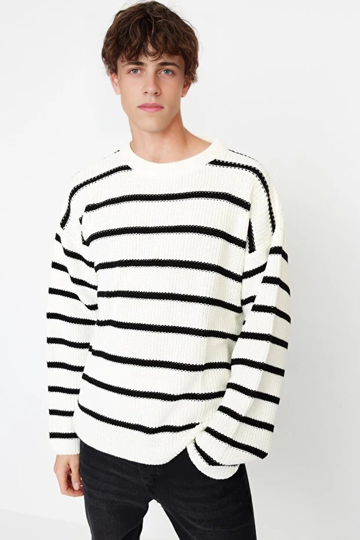 Crew Neck Striped Sweater