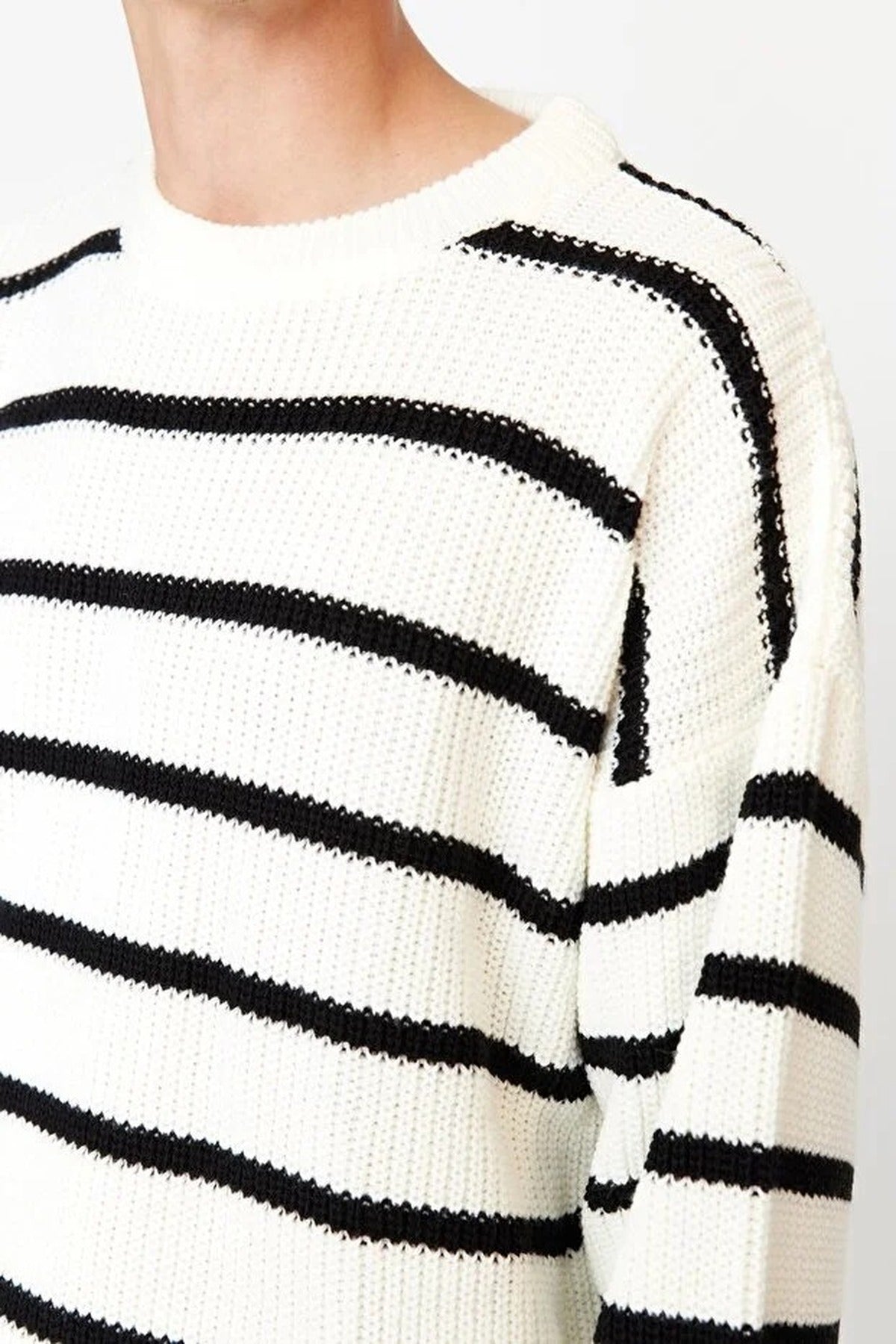 Crew Neck Striped Sweater