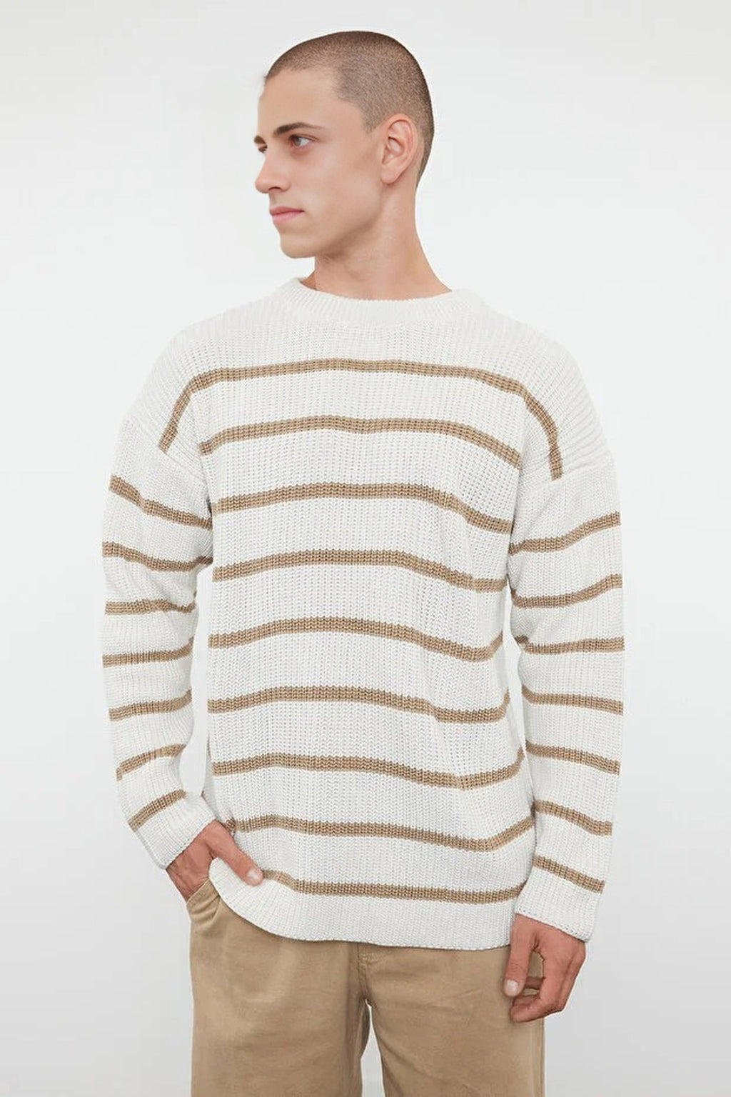 Crew Neck Striped Sweater
