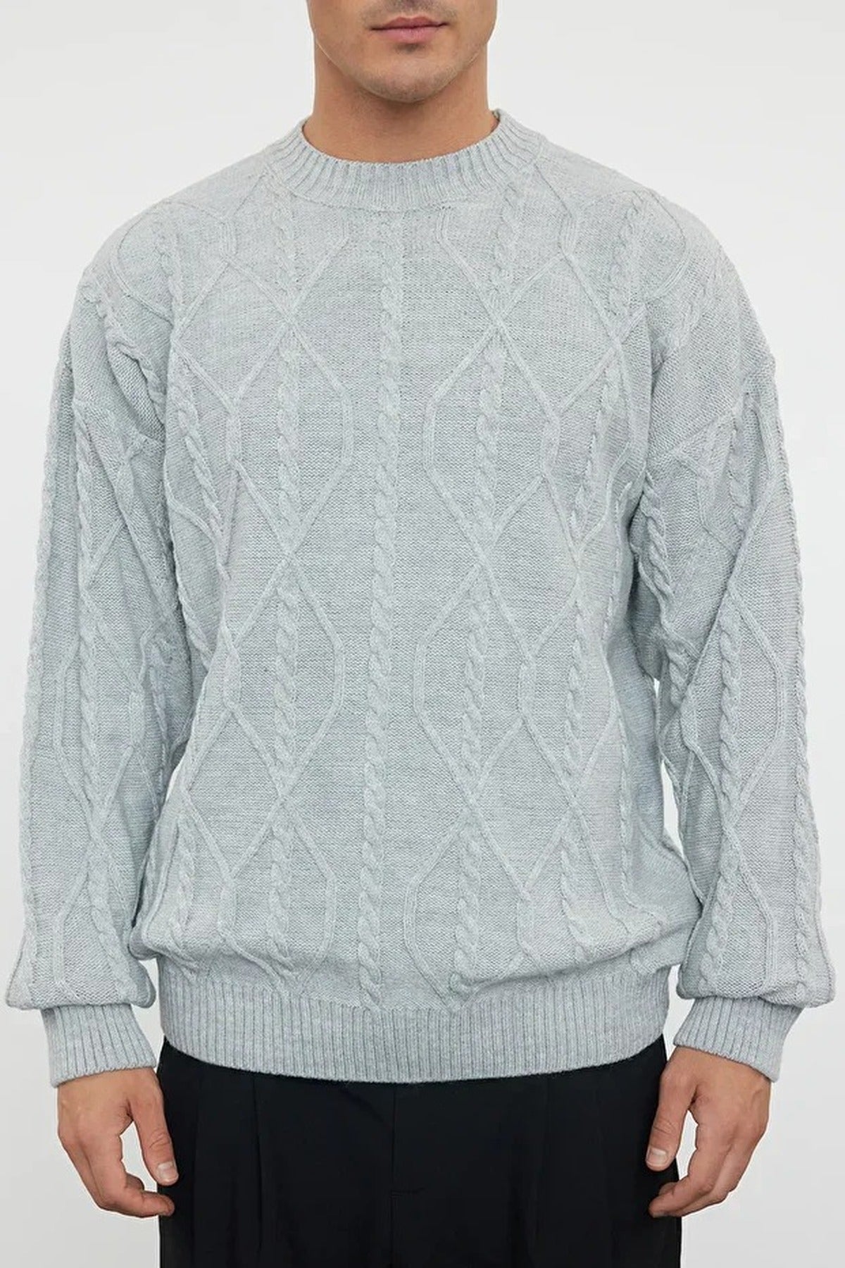 Crew Neck Hair Knit Sweater