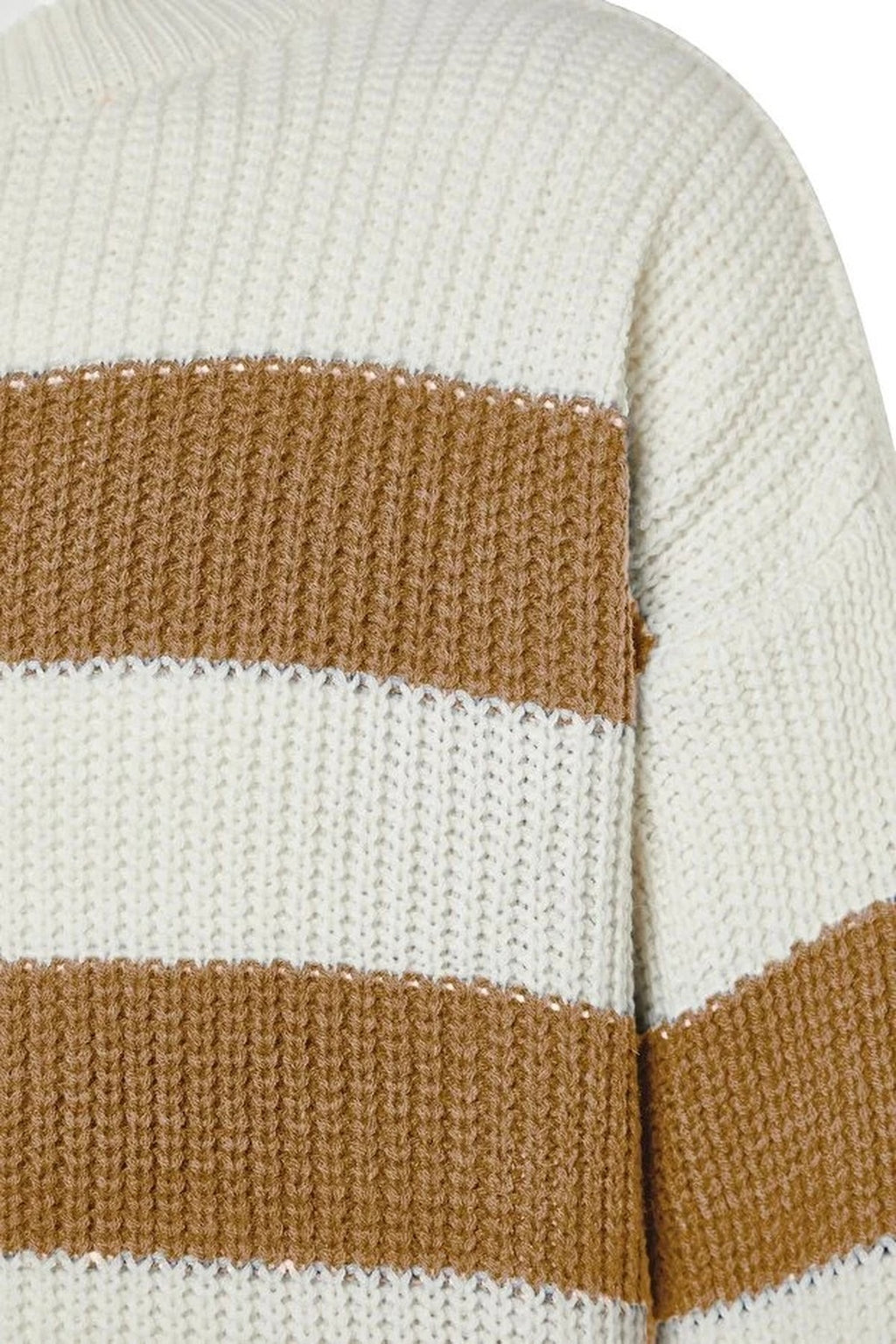 Crew Neck Striped Knit Sweater
