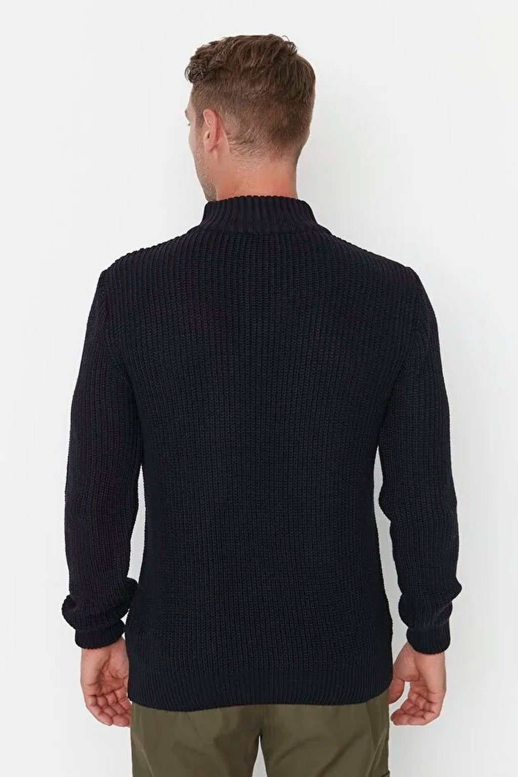 Regular Fit Half Turtleneck Zippered Sweater
