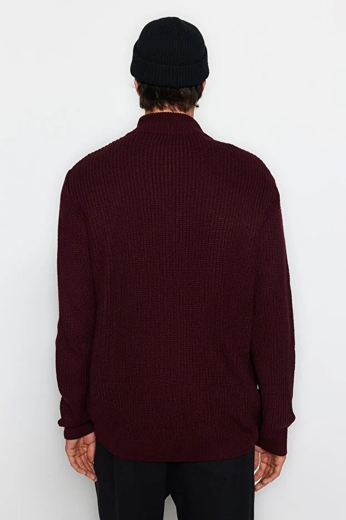 Regular Fit Half Turtleneck Zippered Sweater