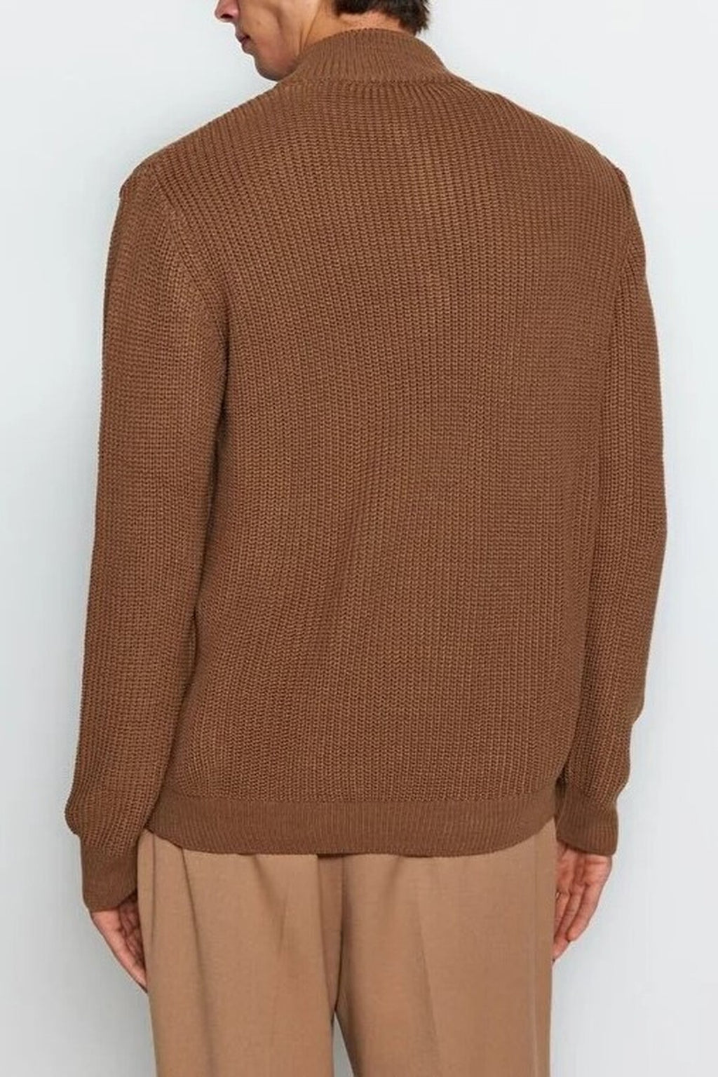 Regular Fit Half Turtleneck Zippered Sweater