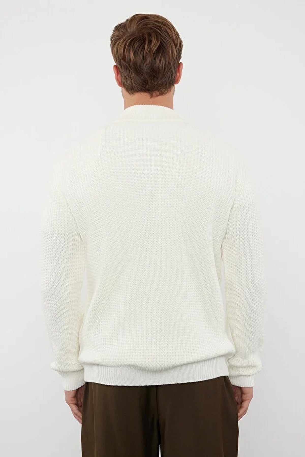 Regular Fit Half Turtleneck Zippered Sweater