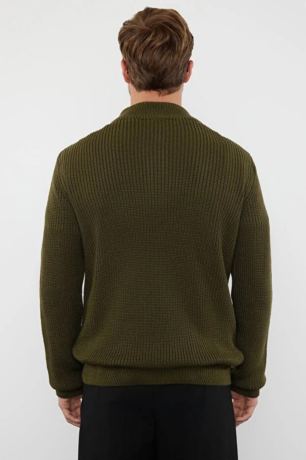 Regular Fit Half Turtleneck Zippered Sweater
