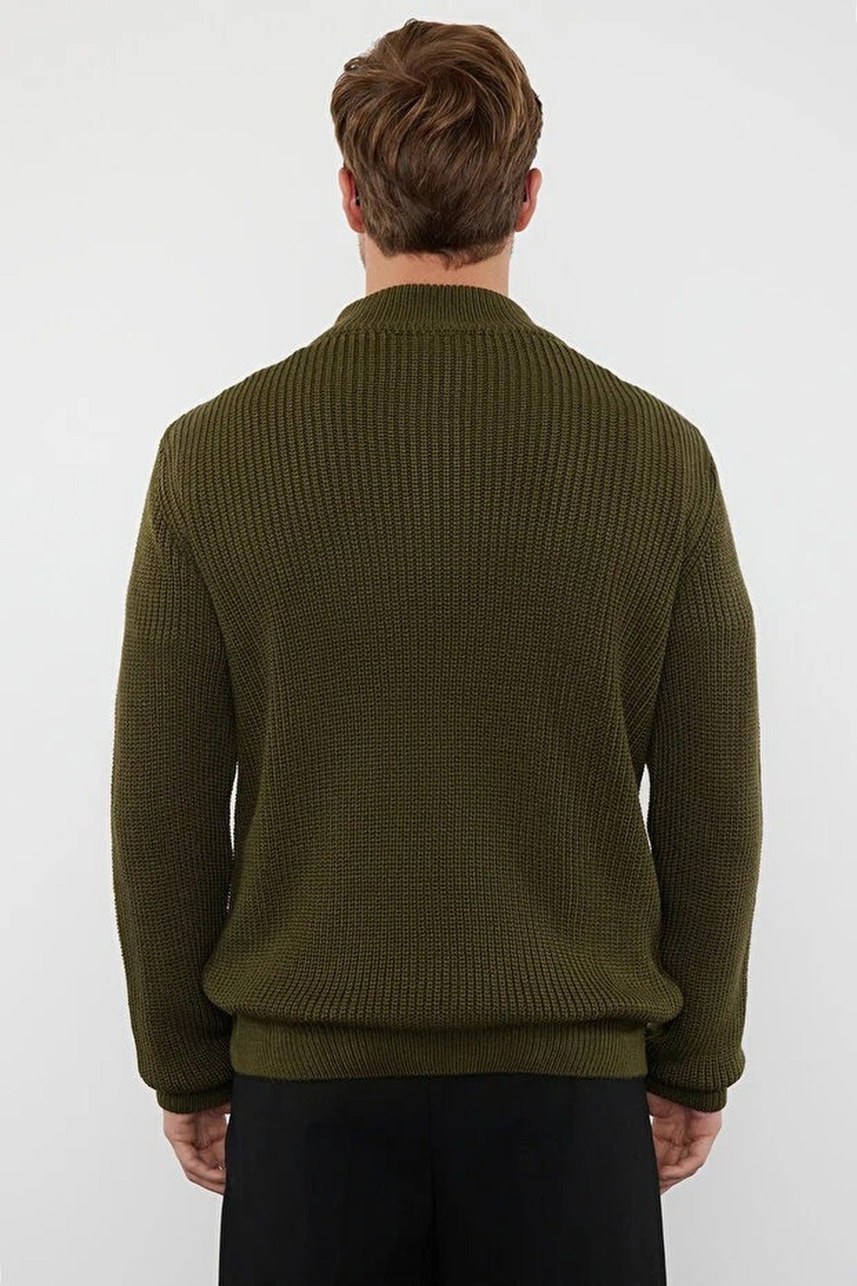 Regular Fit Half Turtleneck Zippered Sweater