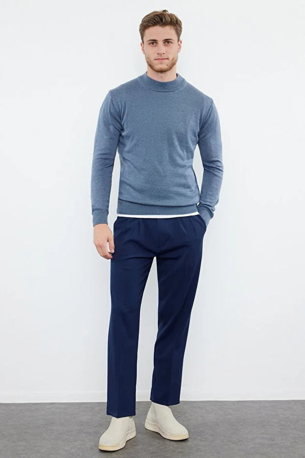 Half Turtleneck Knit Sweater