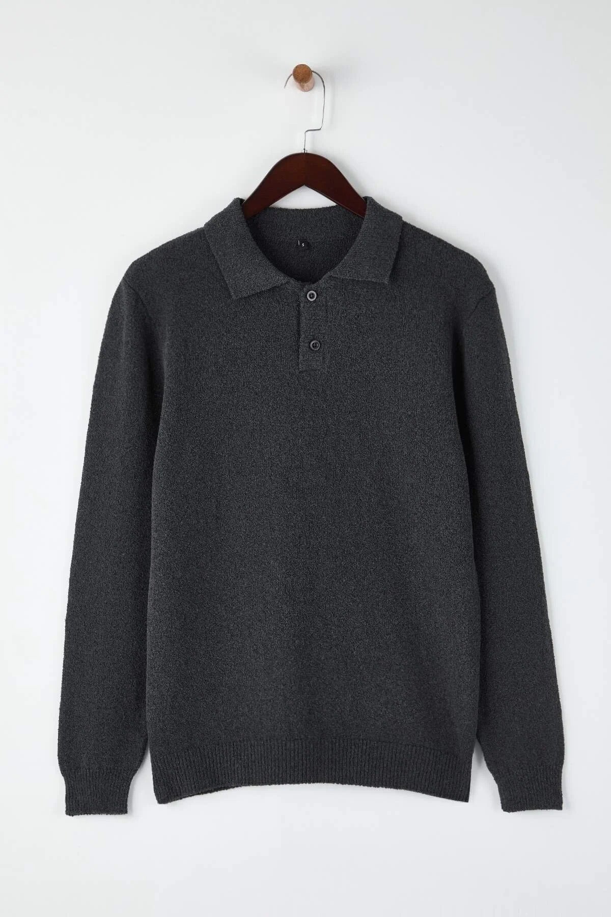 Polo Neck Textured Sweater